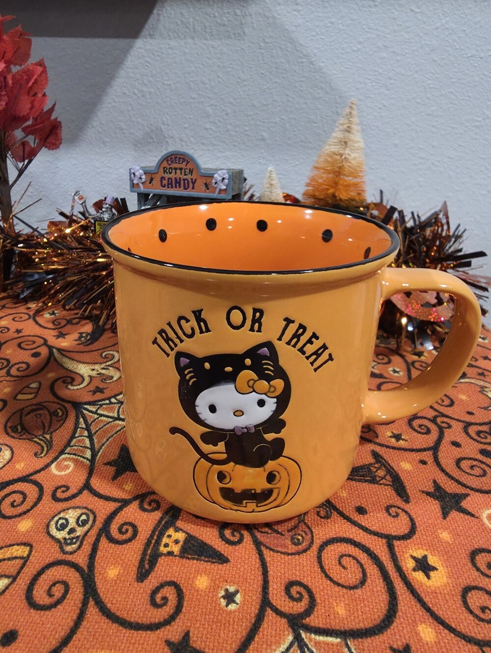 Blue Sky Halloween Hello Kitty Mug